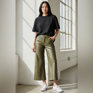 Anthropologie Olive Wide-Leg Pants